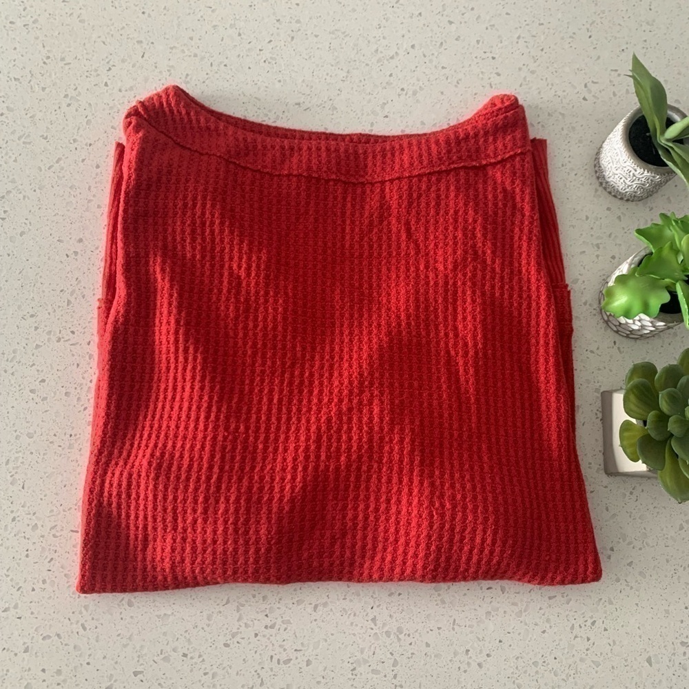 FREE PEOPLE oversized thermal knit vintage top size S